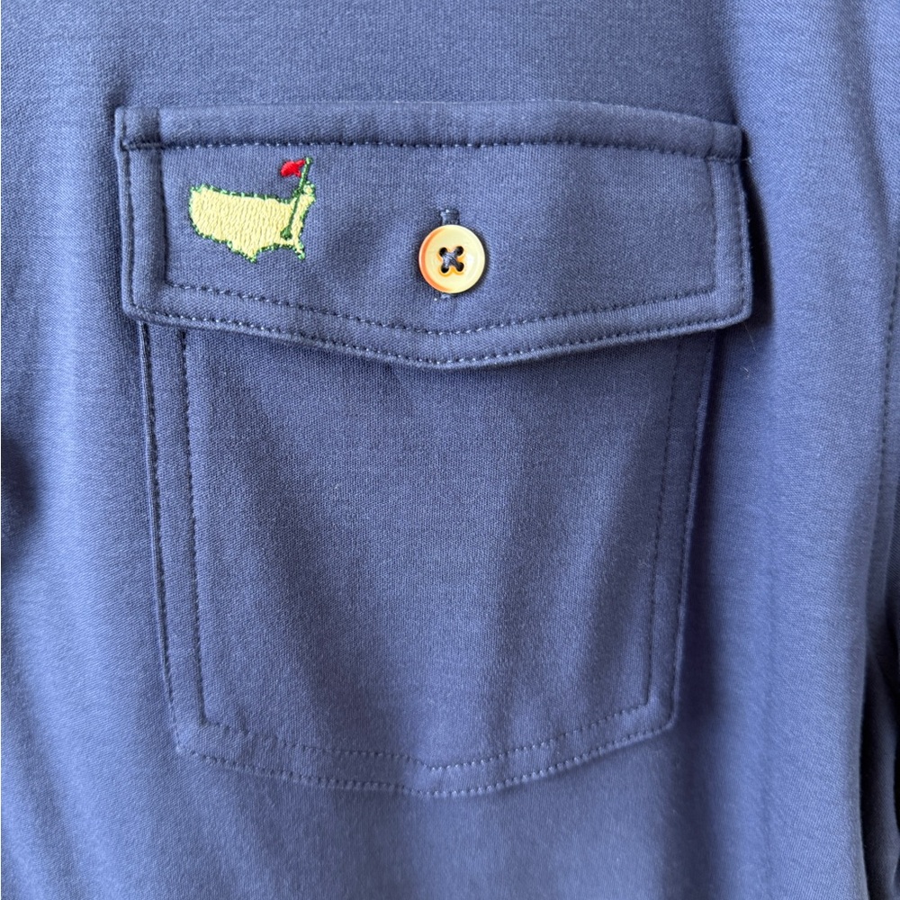 Masters Blue Polo Golf Shirt with Embroidered Masters Logo Men’s Small